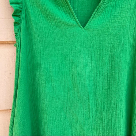 Boden bright green flutter sleeve dress with pockets - Picture 4 of 7